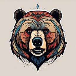 grumpy bear tattoo  simple vector color tattoo