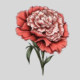 Carnation Drawing Tattoo,Artistic elegance in a carnation drawing tattoo, capturing the essence of detailed and meaningful art.  simple color tattoo,minimal vector art,white background