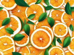 Orange clipart - sliced orange with leaves  clipart