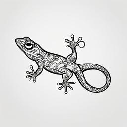 Simple Gecko Tattoo - An uncomplicated and straightforward gecko tattoo design.  simple color tattoo design,white background