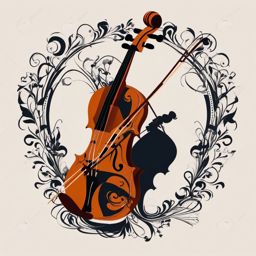 Violin Clipart - An exquisite violin with strings poised to produce harmonious melodies, the heart of classical music.  color clipart, minimalist, vector art, 