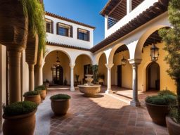 spanish haciendas, with inner courtyards, showcase architectural elegance in andalusia, spain. 