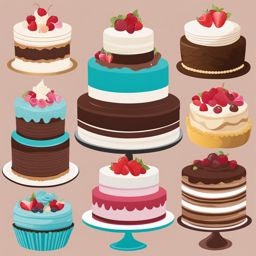 cake clipart - with delectable layers and frosting. 