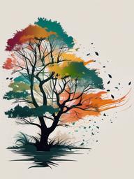 tree tattoo names  simple vector color tattoo