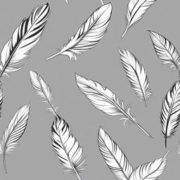 Angel Feather Tattoo - Feather design associated with angels.  simple vector tattoo,minimalist,white background