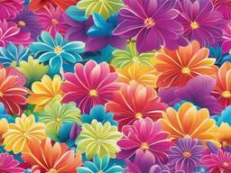 Flower Rainbow Background  