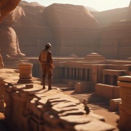 Time-traveling archaeologist discovers an ancient civilization that shouldn't exist in the historical records. ultra realistic,octane renderer,Shutter Speed f/1.4