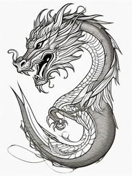 Golden Dragon Coloring Pages - Shiny Dragon with Glittering Scales  minimal black outline printable sheet, coloring page