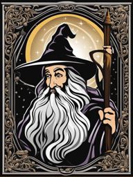 wizard clipart - a wise wizard with a flowing beard and staff. 
