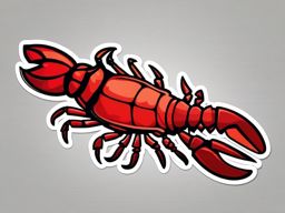 Lobster Sticker - A red lobster with large claws. ,vector color sticker art,minimal