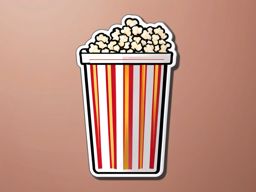 Popcorn box and movie ticket sticker- Movie night essentials, , sticker vector art, minimalist design