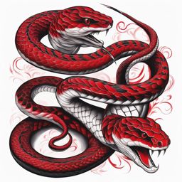 Red snake tattoo, Tattoos featuring red-colored snakes. colors, tattoo patterns, clean white background