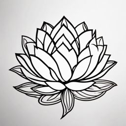 Resilient Lotus - Symbolize resilience and growth amidst adversity with a lotus-themed depression tattoo.  outline color tattoo,minimal,white background