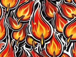 Fire Sticker - Flame symbolizing something hot, ,vector color sticker art,minimal