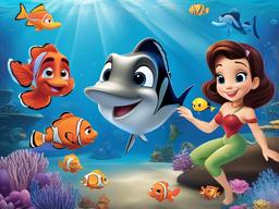 Disney clipart - Disney characters in an underwater world  