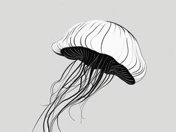 drawing of jellyfish  minimal rough sketch scribbles,doodles,black and white