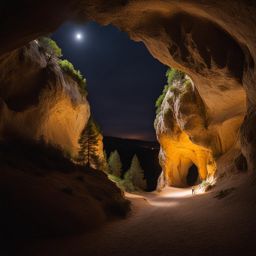 hidden caves of cuenca - create an artwork that delves into the hidden caves and limestone formations of cuenca's rugged landscape. 