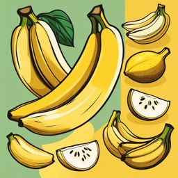 banana clipart - a ripe and yellow banana, a healthy snack choice. 