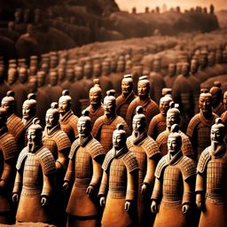 terracotta army in qin glory - depict the ancient terracotta army of qin shi huang, guarding his tomb for eternity. 