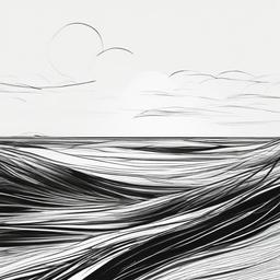 sketch of ocean  minimal rough sketch scribbles,doodles,black and white