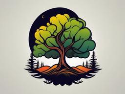 tiny tree tattoo  simple vector color tattoo