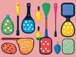 Pickleball clipart - pickleball paddle with colorful designs  color,minimalist,vector clipart