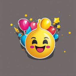 Emoji party popper sticker- Celebration and fun, , sticker vector art, minimalist design