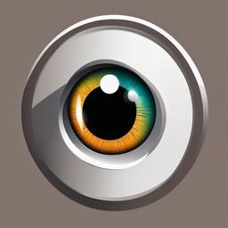 Eyeball clipart - eyeball peeking through a keyhole  color,minimalist,vector clipart