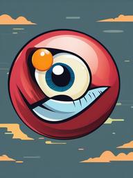 Eyeball clipart - cartoon eyeball with a silly expression  color,minimalist,vector clipart