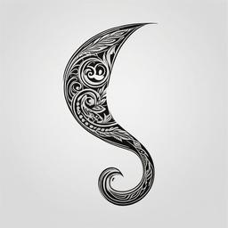 maori hook tattoo  simple color tattoo,minimalist,white background