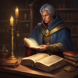 talking tome of spells and riddles, seeking a worthy mage to decipher it. 