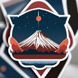 Mount Fuji sticker- Japan's highest peak with a symmetrical cone, , sticker vector art, minimalist design