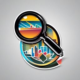 Magnifying Glass Sticker - Examining details closely with the powerful magnifying glass, , sticker vector art, minimalist design