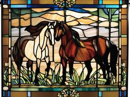 Horses Stained Glass - Admire the beauty and elegance of horses with stained glass art, showcasing these majestic animals in colorful designs.  