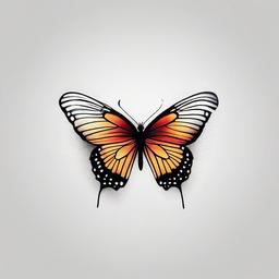 butterfly cover up tattoo  simple color tattoo,white background,minimal