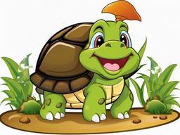 Turtle clipart - cartoon turtle with a big smile  