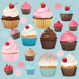 cupcake clipart - frosted and sprinkled with delight. 