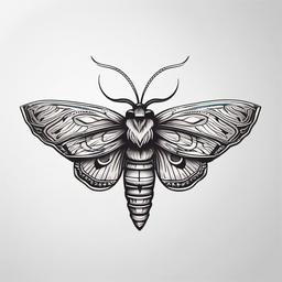 Moth Knee Tattoo - Tattoo specifically placed on the knee.  simple vector tattoo,minimalist,white background