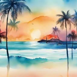 Beach Background Wallpaper - watercolor beach wallpaper  