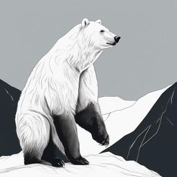 drawing of a Arctic bear  minimal rough sketch scribbles,doodles,black and white