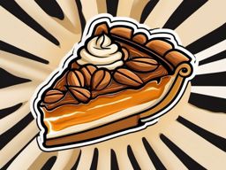 Pumpkin Pecan Pie sticker- The best of both worlds! A luscious combination of pumpkin pie and pecan pie, creating a festive and indulgent dessert for the holidays., , color sticker vector art