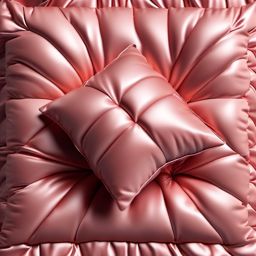 Quilted silk cushion scenes top view, product photoshoot realistic background, hyper detail, high resolution