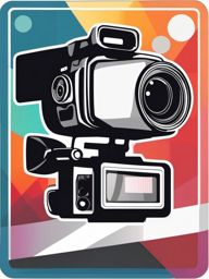 Video Camera Sticker - Video camera for recording, ,vector color sticker art,minimal