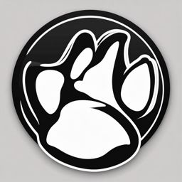 Dog Paw Sticker - Pet lover symbol, ,vector color sticker art,minimal