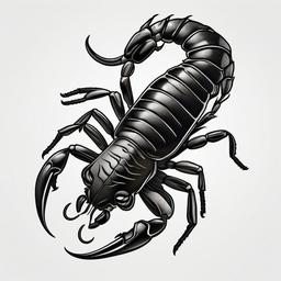 Scorpion Tattoo Realistic - Showcase the incredible details of a scorpion with a highly realistic and detailed tattoo design.  simple vector color tattoo,minimal,white background