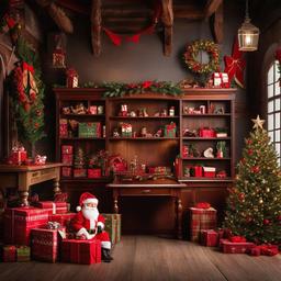 Christmas Background Wallpaper - santa's workshop photography backdrop  