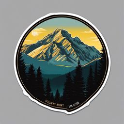 Banff Sulfur Mountain sticker- Stunning panoramic views in the Rockies, , sticker vector art, minimalist design