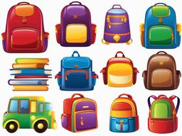 Backpack clipart - backpack with toys  clipart