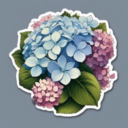 Hydrangea Sticker - Capture the vintage charm and abundance of hydrangea blooms with this sticker, , sticker vector art, minimalist design