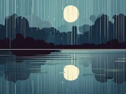 Rainy Day Reflections clipart - Reflecting on a rainy day, ,vector color clipart,minimal